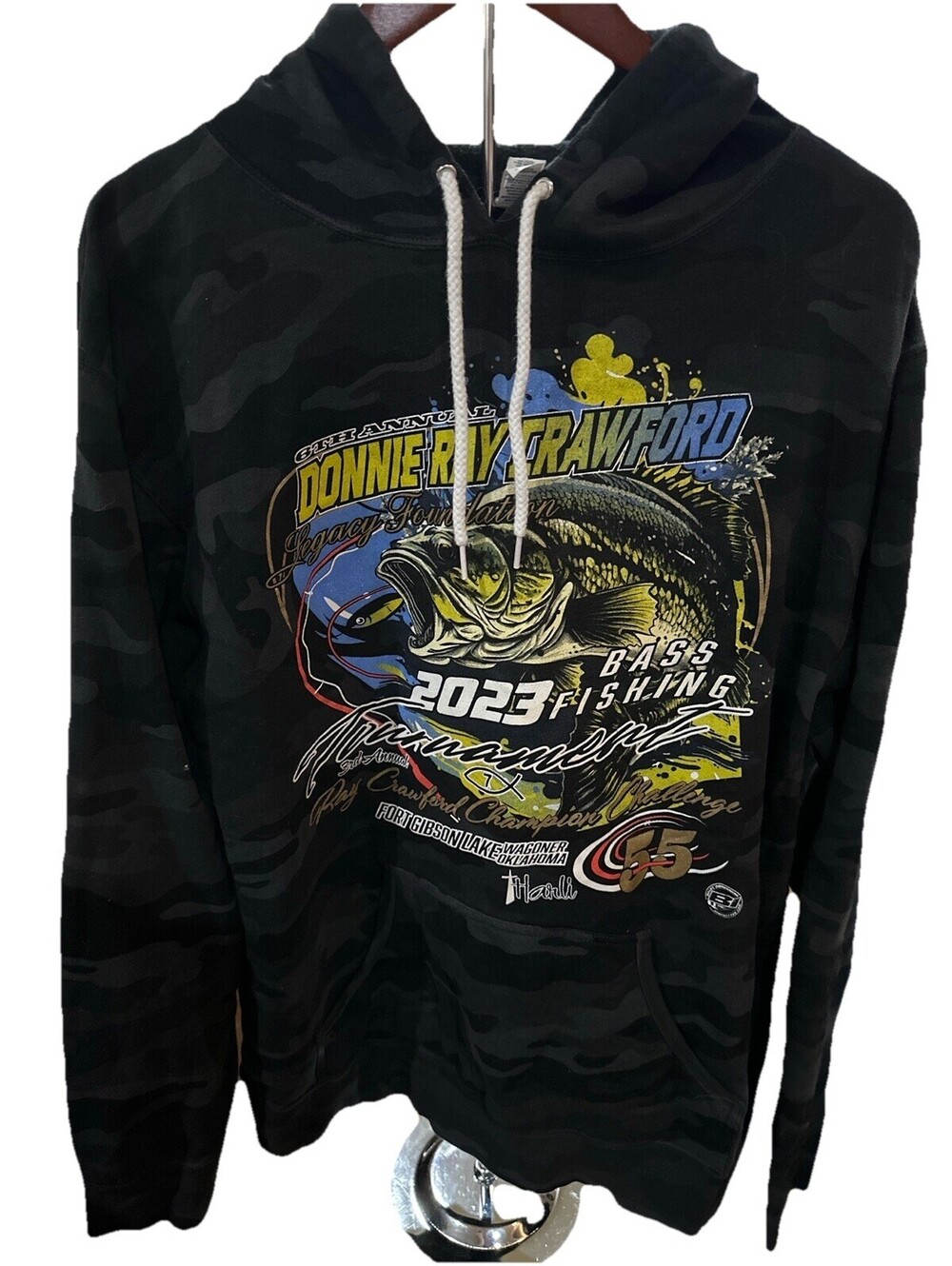 2023 Donnie Ray Crawford Legacy Foundation FishingTourney Hoodie 2XL Camo